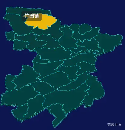 threejs重庆市奉节县地图3d地图鼠标移入显示标签并高亮实例代码
